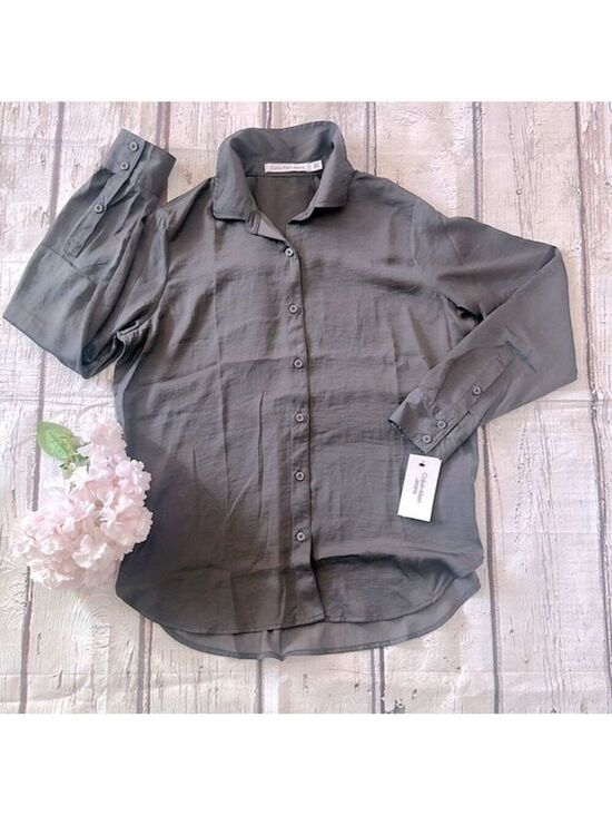 Calvin Klein Tops - Calvin Klein Button Down Long Sleeve Work Office Blouses Chiffon Tops Size Small